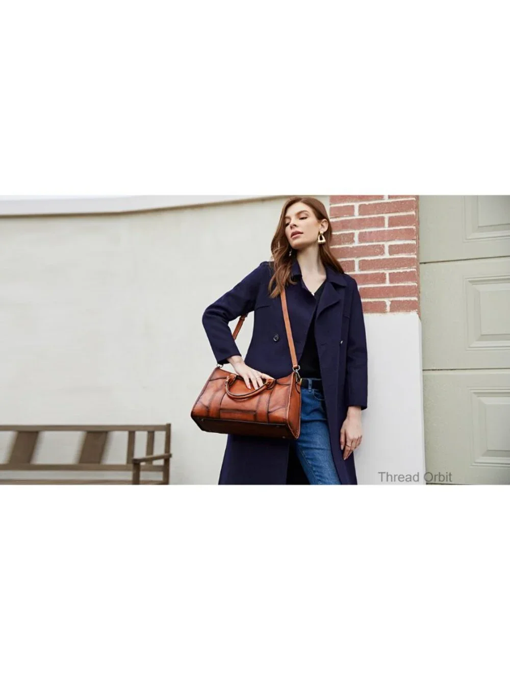 Genuine Leather Hobo Shoulder Bag with Detachable Strap